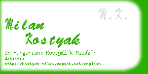 milan kostyak business card